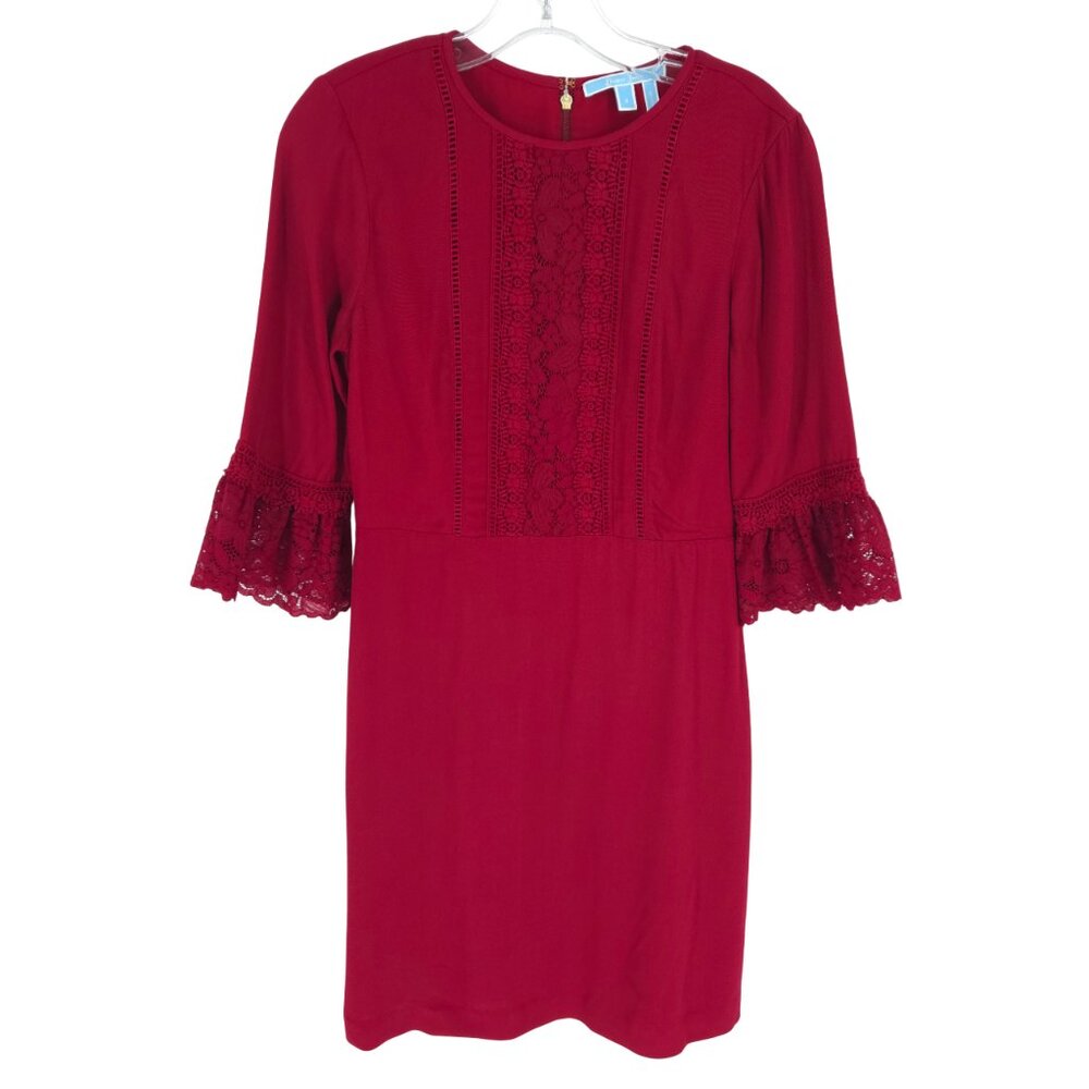 Draper James Rosslyn A-Line Lace Dress Burgundy Feminine Charm Girly
